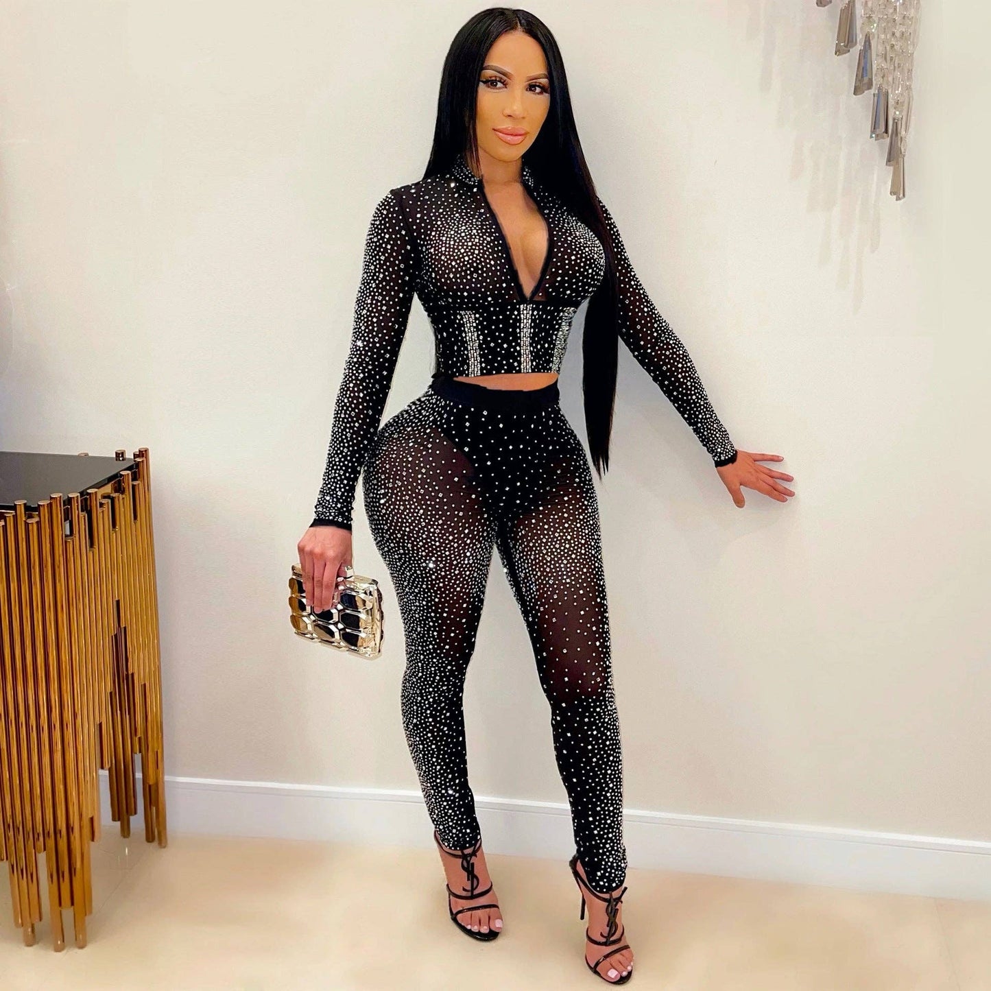 Women Lucency Sexy Diamonds Set