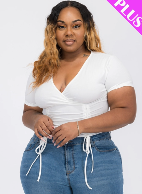 Plus Size Drawstring Top